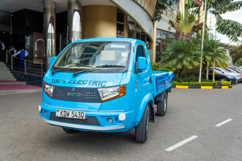 An electric light-duty truck on display at the Africa EV Freight Forum in Nairobi. Photo: Thought Leader/Intro Africa