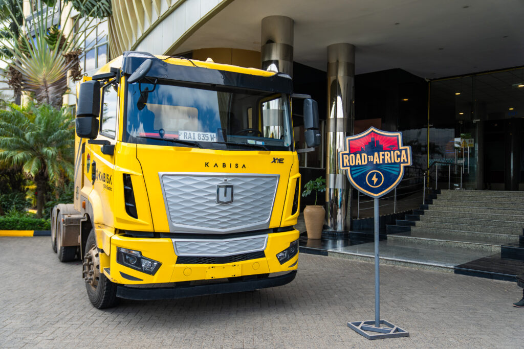 Kabisa's electric truck on display during the Africa EV Freight Forum in Nairobi. The company has been testing an electric truck from Rwanda across regional routes as it gathers information on range, weight and charging. Photo: Thought Leader/Intro Africa